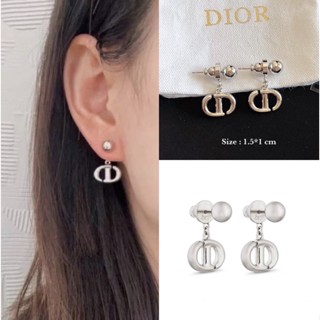 ต่างหู Dior CD ดิออร์ ก้านเงิน