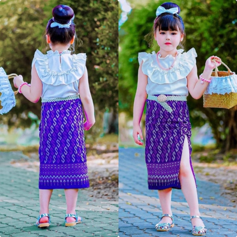 ✅พร้อมส่ง✅#ชุดไทยเด็กผู้หญิง#ชุดไทยประยุกต์(ไม่รวมเครื่องประดับ)#ing