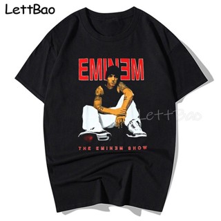 เสื้อยืดแขนสั้น คอกลม พิมพ์ลาย Eminem Rap Pop สไตล์ฮิปฮอป แฟชั่นสําหรับผู้ชาย และผู้หญิง