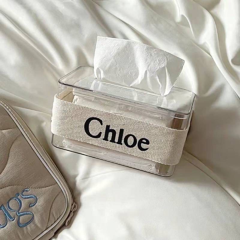 พร้อมส่ง 💖 กล่องทิชชู่ chole ถังขยะ กล่องใส่ของ พร้อมสายผ้า chole