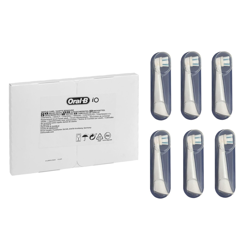 Oral-B iO Gentle Care Replacement Electric Toothbrush Heads (White) - 6-Count