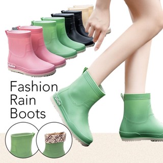 Women/Men Ankle Rain Boots Antislip Short Gumbot Outdoor Working Rainboot Bootie