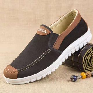 NITROGEN รองเท้าผู้ชาย แฟชั่น canvas shoes สลิปออน นำเข้า ผ้า ไม่มีเชือก ขนาด：39-43