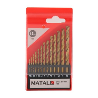 TWIST ชุดดอกสว่านเจาะเหล็ก MATALL แพ็ก 13 ชิ้นTWIST DRILL BIT SET MATALL 13EA