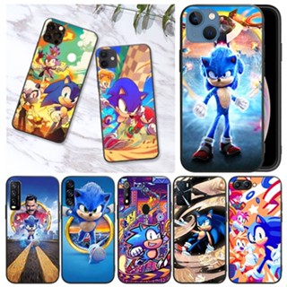 เคสโทรศัพท์มือถือนิ่ม พิมพ์ลาย Sonic the Hedgehog สีดํา สําหรับ Samsung A01 EU A02 M02 A03S A10 A10S A21