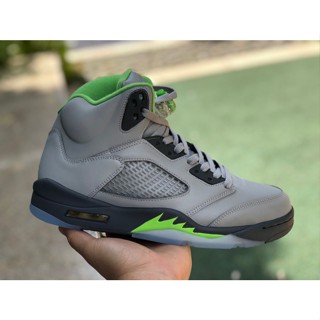 Udgj Air Jordan 5 Retro "green Bean" รองเท้าบาสเก็ตบอล สีเทา สีเขียว AJ5 DM9014-003