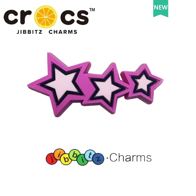 JIBBITZ cross charms ตัวติดรองเท้า ดอกไม้สายรุ้ง ตัวติดรองเท้า cross