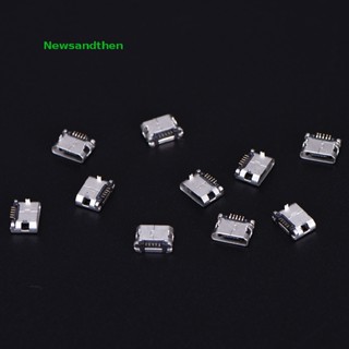 Newsandthen 10 ชิ้น ไมโคร USB 5pin ประเภท B ตัวเชื่อมต่อ ตัวเมีย สําหรับตัวเชื่อมต่อ 5 ขา ซ็อกเก็ตชาร์จ ขายดี Nice