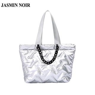 Jasmin NOIR กระเป๋าสะพายไหล่ กระเป๋าถือ หนัง PU แต่งสายโซ่คล้อง สําหรับสตรี