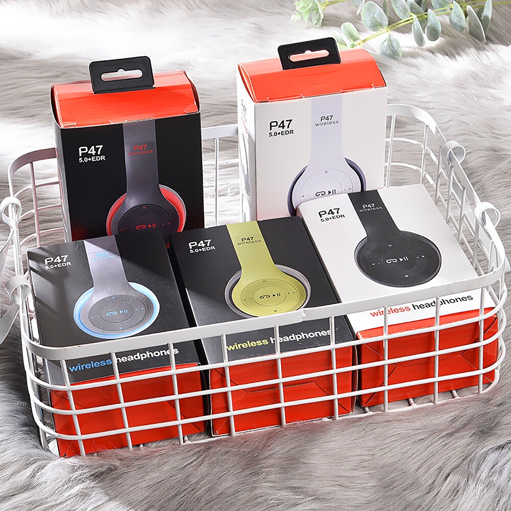 หูฟังบลูทูธ Studio P47 แบบครอบหู ใช้ได้ทั้งบลูทูะและเสียบสาย รุ่นใหม่ 5.0+EDR