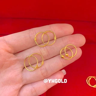 ต่างหูทอง1กรัมYONGHENGGOLD ทองคำแท้96.5% น้ำหนัก1กรัม มีใบรับประกันสินค้า