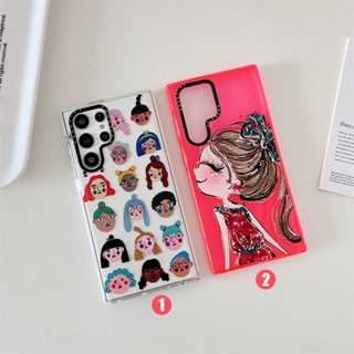 Samsungs23+ S22+ S21+ Ultra 5G TPU เคสนิ่ม เต็มจอ แสดงบุคลิกภาพ เด็กผู้หญิง โปร่งใส วงกลมเต็มรูปแบบ เคสป้องกัน สําหรับ Galaxy S เคส