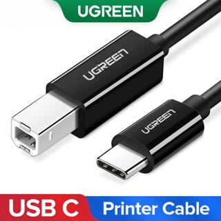 UGREEN สายเคเบิล Type C USB C เชื่อมต่อ USB Type B 2.0 สำหรับเครื่องพิมพ์ สแกนเนอร์ และอีกมากมาย ขนาด 1, 2, 3 ม. สีดำ