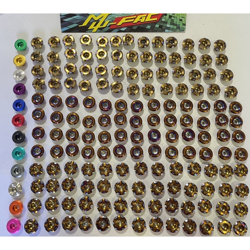 หมุดจาน สแตนเลสกลึงเงา สแตนเลสเป่าไทเท ชุด หมุด+กิ๊บ+แหวน เบอร์ 13.8mm. mu-fac