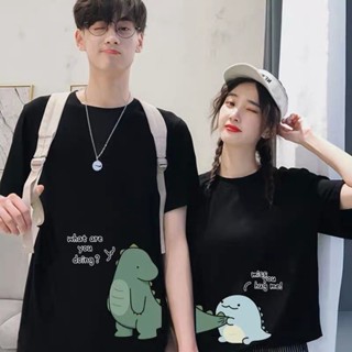 ☁คู่รักสวมชายหนึ่งคน และหนึ่งหญิงฤดูร้อนเกาหลีหลวมอินแขนสั้นเสื้อยืดนักเรียนชายและหญิงทั้งหมดตรงกับเสื้อยืดแขนครึ่ง_02