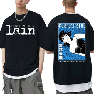 [S-5XL]เสื้อยืด พิมพ์ลายการ์ตูนอนิเมะ Lain Iwakura Cyberpunk Science Fiction Manga สีฟ้า สไตล์ญี่ปุ่น สําหรับผู้ชาย_12