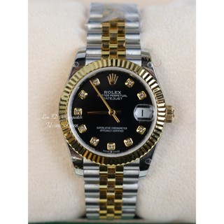 Rolex Datejust 31 mm. 2tone yellow gold Black dial automatic swiss movement