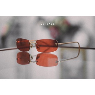 VERSACE vintage rimless sunglasses made in Italy รับประกันสินค้าแท้100%