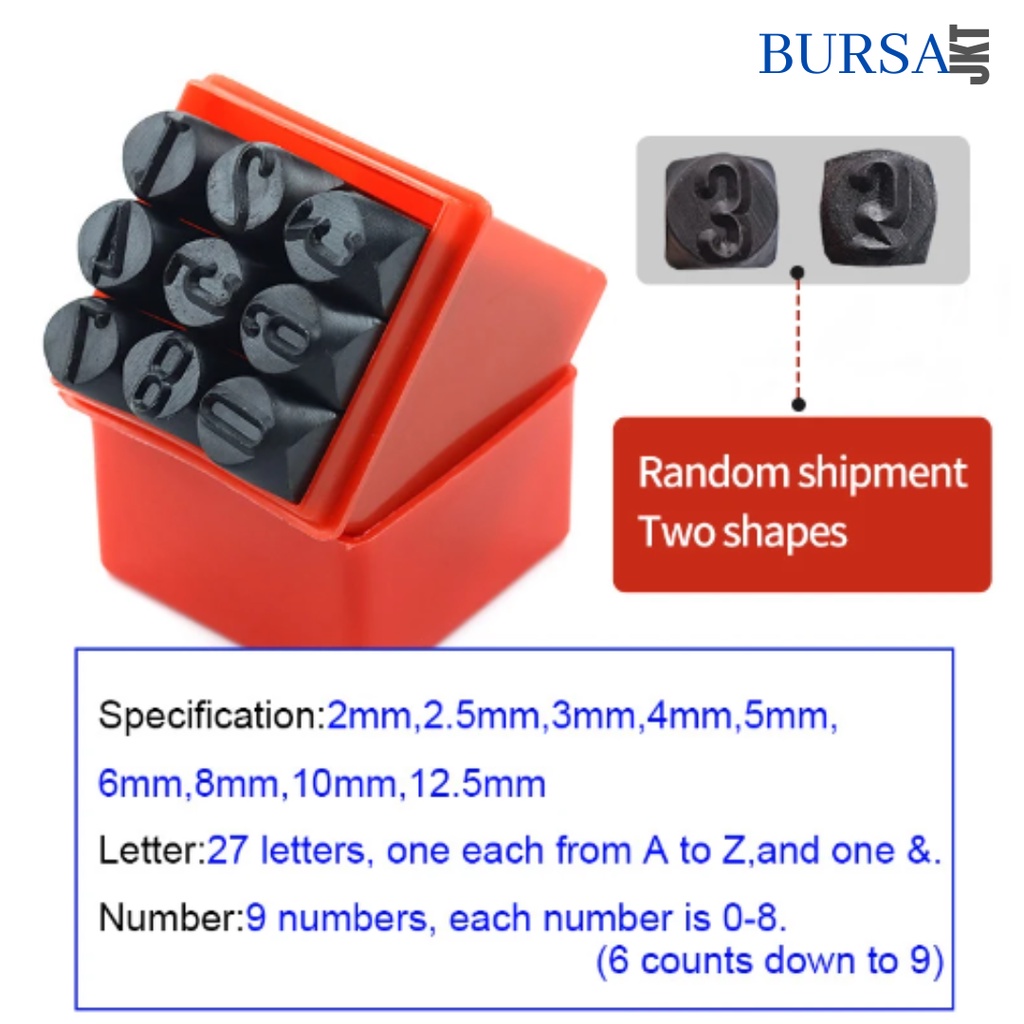 STAMP PRINT NUMBER 0 - 9 HOLES STEEL SKIN ETC. 3-12.5 MM