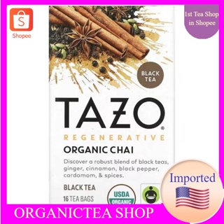 Tazo Teas,Organic Chai, Black Tea, 20 Tea Bags ชาดำ ชาสมุนไพร