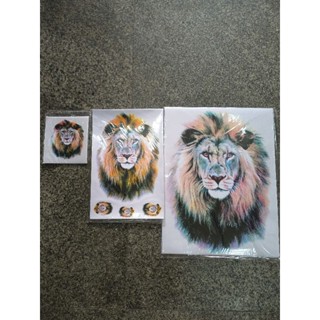 สติ๊กเกอร์ สิงโต (แพค 10)  ขนาด เล็ก กลาง ใหญ่🐅🐆