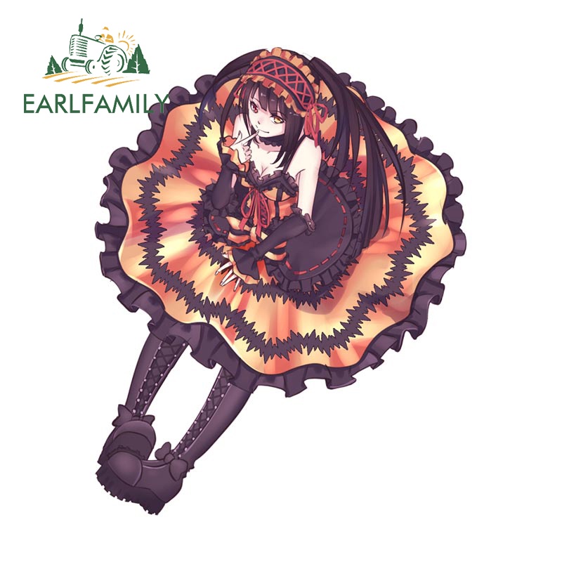 Earlfamily สติกเกอร์ กันน้ํา ลายอนิเมะ Kurumi Tokisaki JDM สําหรับติดตกแต่งรถยนต์ แล็ปท็อป 13 ซม. x 10.3 ซม.