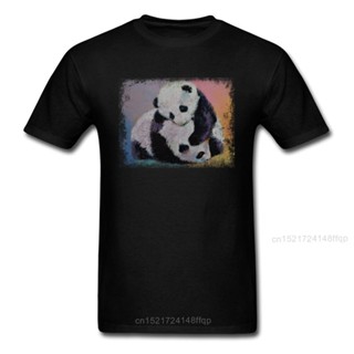 เสื้อยืดครอปเสื้อยืดลําลอง ผ้าฝ้าย แขนสั้น คอกลม พิมพ์ลาย BABY PANDA Hug สีดํา แฟชั่นฤดูร้อน สําหรับผู้ชาย ครอบครัว_07