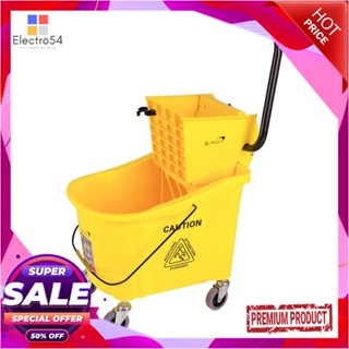 MOP ถังบิดม็อบคันโยกมีล้อ BE MAN BMU01 36 ลิตร สีเหลืองMOP WRINGER BUCKET WITH CASTERS BE MAN BMU01 36L YELLOW