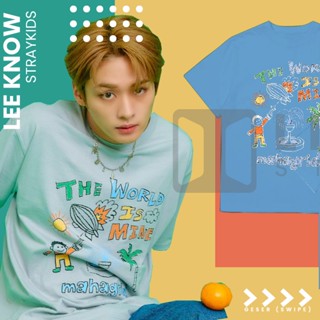 เสื้อยืด พิมพ์ลาย Kpop Lee Know Straykids the world is mine