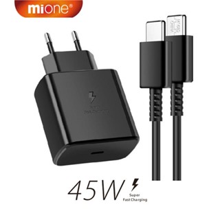 Mione อะแดปเตอร์ชาร์จเร็ว SAMSUNG 45W Type C USB C สําหรับ Galaxy S10 S23 S21 S22 FE Note10 20 21 22 23 Ultra