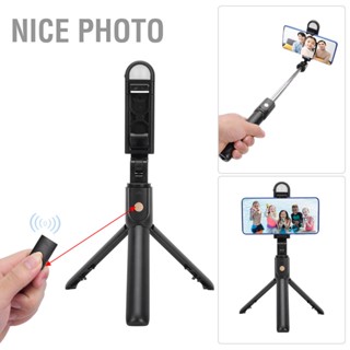 Nice photo K10-S Black Bluetooth รีโมท เติมแสง ขาตั้ง Selfie Stick แนวนอนแนวตั้ง Live Support Bracket Holder