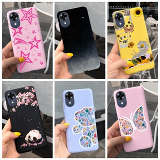 เคสโทรศัพท์มือถือ ซิลิโคนนุ่ม ลายหมีแพนด้า ผีเสื้อน่ารัก สําหรับ OPPO A17k A17 2022 A17 K A17k 4G CPH2471 CPH2477