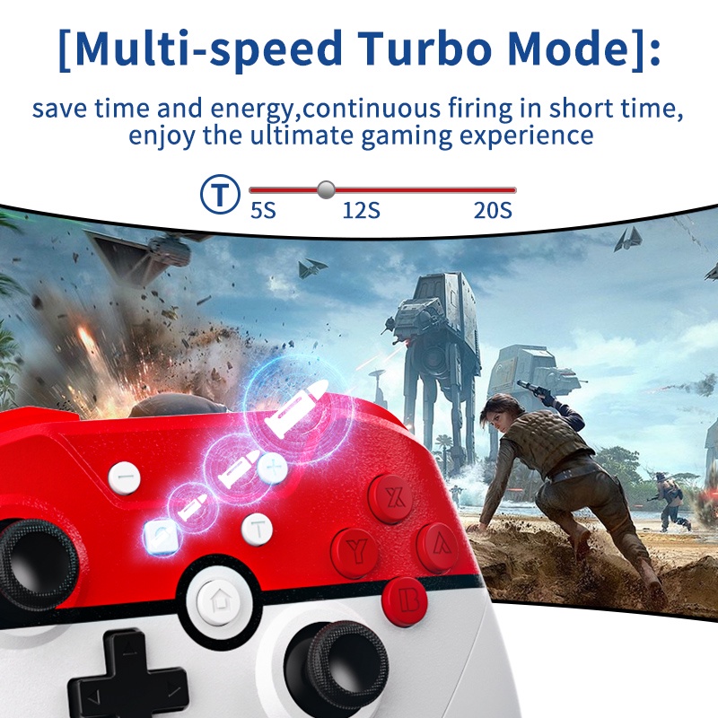 จอยเกมบลูทูธไร้สาย สําหรับ Switch Pro NS Lite PC NFC 6-Axis Doublemotor Gamepad Nintendo Switch