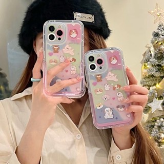 ✨ส่งเชือกเส้นเล็ก✨เคสไอโฟน 14 Pro Max 13 12 11 เคส for iPhone 14พลัส การ์ตูน พร้อมขาตั้ง พกง่ายๆ การป้องกันการตก Case