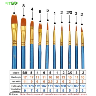 Itht&gt; แปรงทาสี 10 ชิ้น ไนล่อน สีน้ํา อะคริลิค แปรงน้ํามัน อุปกรณ์ศิลปะ ใหม่