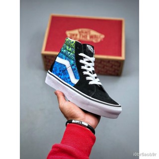 Vans SK8-HI รองเท้าผ้าใบ ทรงสูง พิมพ์ลายตัวอักษร สําหรับผู้ชาย