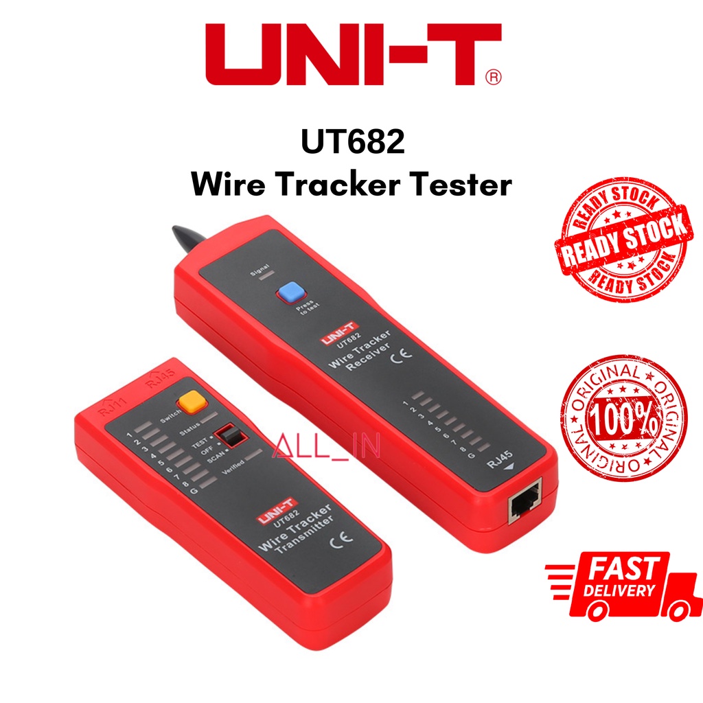 UNI-T UT682 - เวอร์ชันภาษาอังกฤษสายโทรศัพท์สายเคเบิลเครือข่ายสายติดตามสายไฟเครื่องทดสอบ Probe Tone L