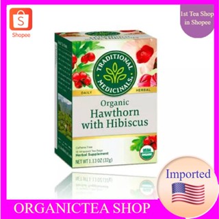 ชา​ Traditional Medicinals Organic Hawthorn with Hibiscus-16 Tea Bags💚พร้อมส่ง💜