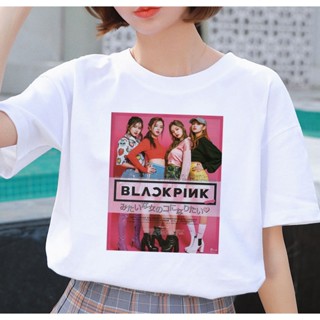 blackpink Korean Womens Summer New Embroidered Short-Sleeved T-Shirt Round Neck Wild Bottoming Shirts Student_05