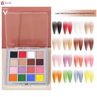 สีแข็งเล็บ ตลับอายแชโดว์16สี เล็บศิลปะผงไล่ระดับสี ถูกราคา สีเจล ยาทาเล็บเจล UV LED 16สีในตลับอายแชโดว์เดียว ผงกระจกวิเศษแข็ง เลื่อมผงแวววาว