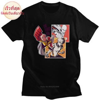 New เสื้อยืดแขนสั้น ผ้าฝ้าย พิมพ์ลายอนิเมะ One Punch Man Saitama Sensei สําหรับผู้ชาย_12