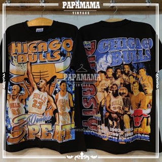 [ CHICAGO ] DYNASTY WORLD CHAMPION original Bootleg เสื้อบาส เสื้อวินเทจ papamama vintage shirts