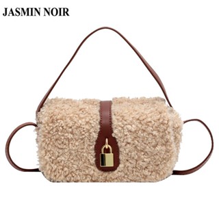 Jasmin NOIR กระเป๋าถือ กระเป๋าสะพายไหล่ ประดับขนเฟอร์ สําหรับสตรี 2022