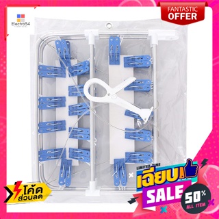 ห่วงตากผ้าพลาสติกเหลี่ยม กิ๊บ 36 ตัว รุ่น BC2793 คละสี Square Plastic Clothes Hanger, 36 Hairpins,