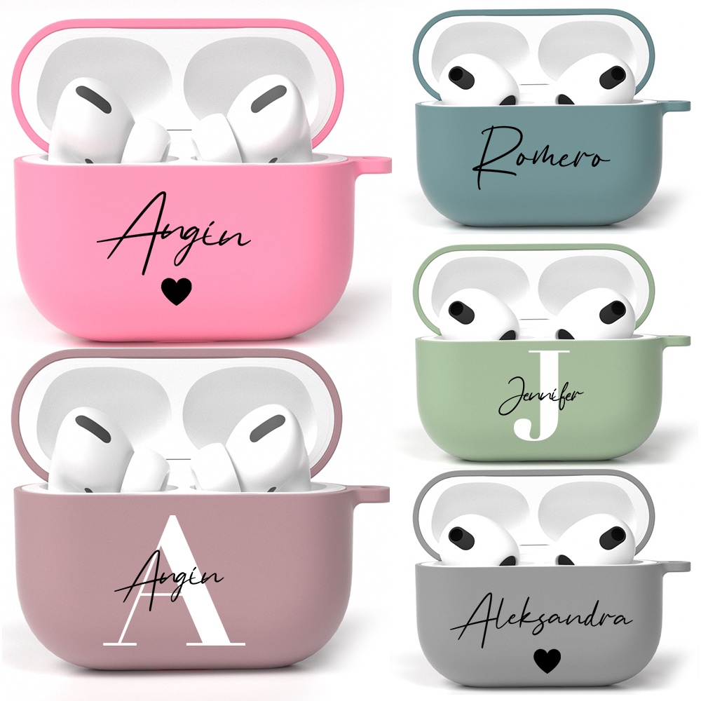เคสซิลิโคนนิ่ม ลายข้อความ หัวใจน่ารัก สําหรับ Airpods 1 2 3 Pro Airpods 3