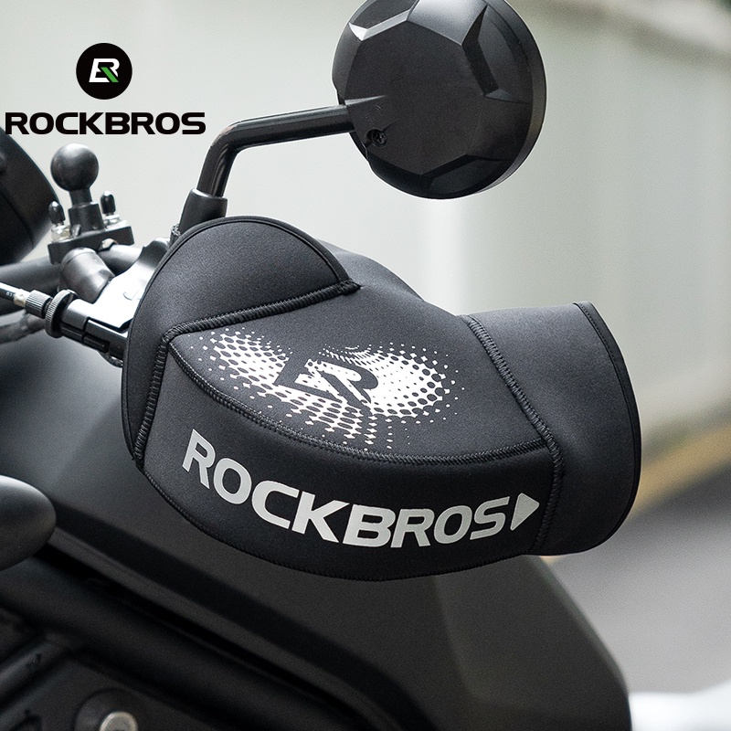 ROCKBROS ถุงมือ แบบหนา ยืดหยุ่น กันลม สําหรับรถจักรยานยนต์ รถยนต์ไฟฟ้า