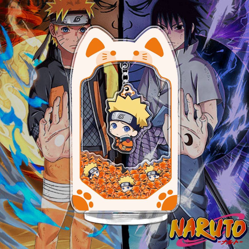 Naruto standee chibi ของเล่นตุ๊กตาโมเดลตัวละครโรงรถ Naruto Sasuke Itachi พร้อมพวงกุญแจ