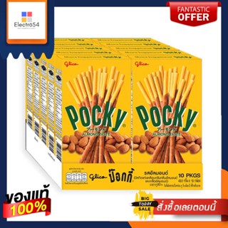 AlmondPocky รสอัลมอนด์ป๊อกกี้บิสกิตแท่ง43.5 กรัมx10 กล่องบิสกิตคุกกี้ Pocky และแครกเกอร์GlicoAlmondBiscuitSticks