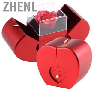 Zhenl [Yuexinghui] (Untreated Intellectual Property) 1 Piece of Immortal Flower Apple Jewelry Box Christmas Double Open Soap Flower Jewelry Storage Box Valentines Day Gift (Box) Affectionate Rose Red-Soap