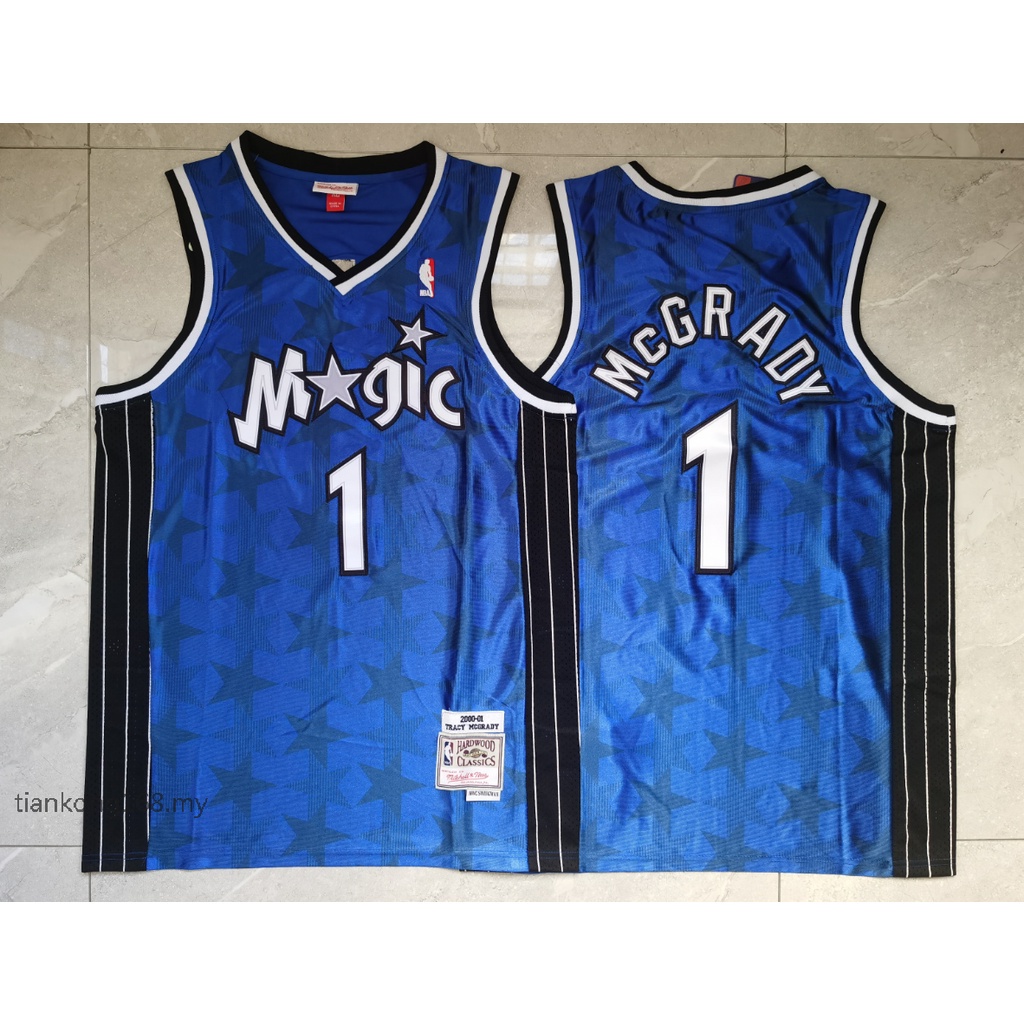 เสื้อบาสเก็ตบอล vintage NBA Orlando Magic #1 Tracy McGrady สีฟ้า